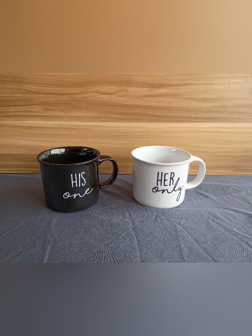 His One Black & Her Only White Ceramic Coffee Mug Set